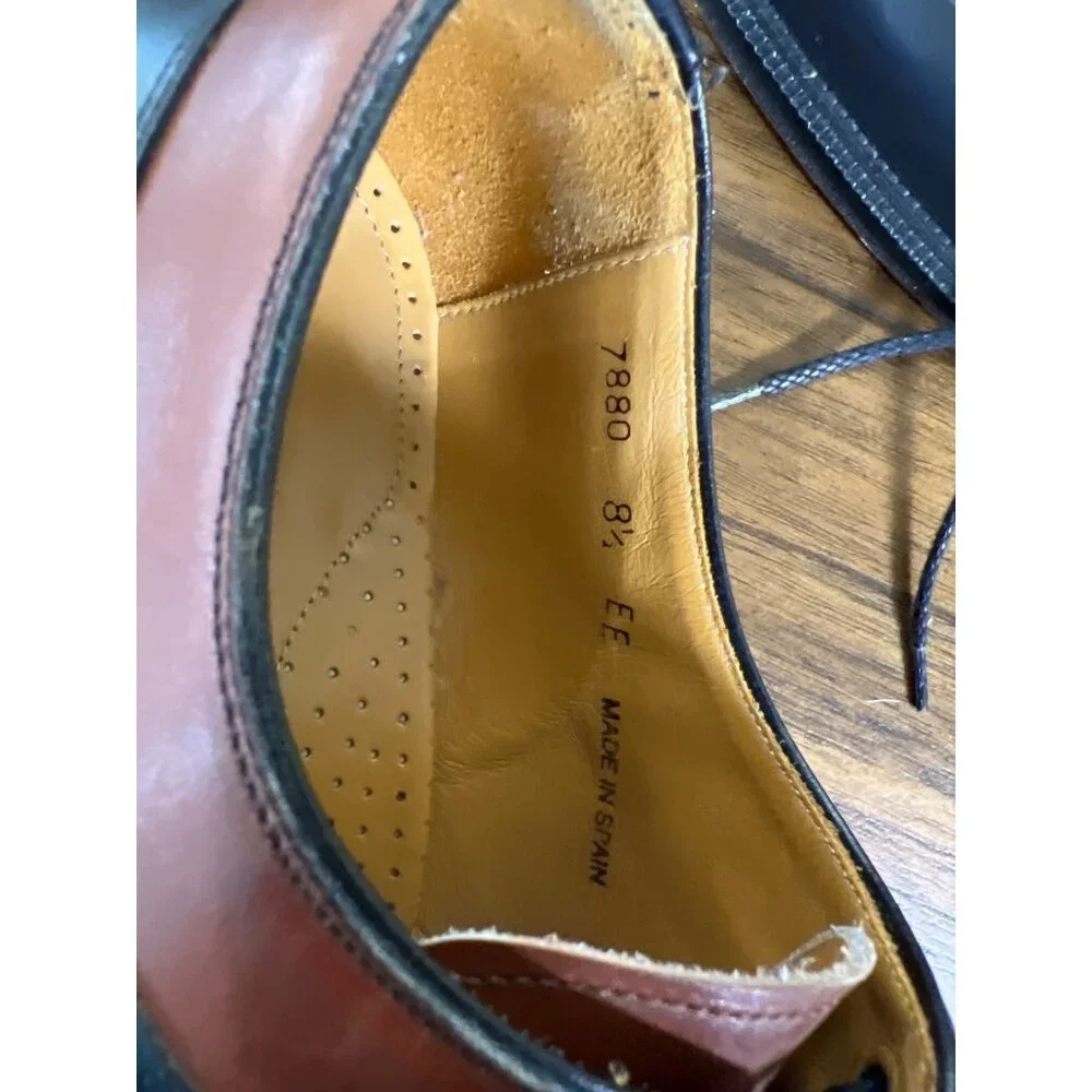 vintage men's dress shoes size 8.5 EE brown/black E.T. Wright‎